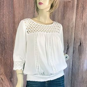 Solitaire by Ravi Kosla Crochet Top Lace Detail L